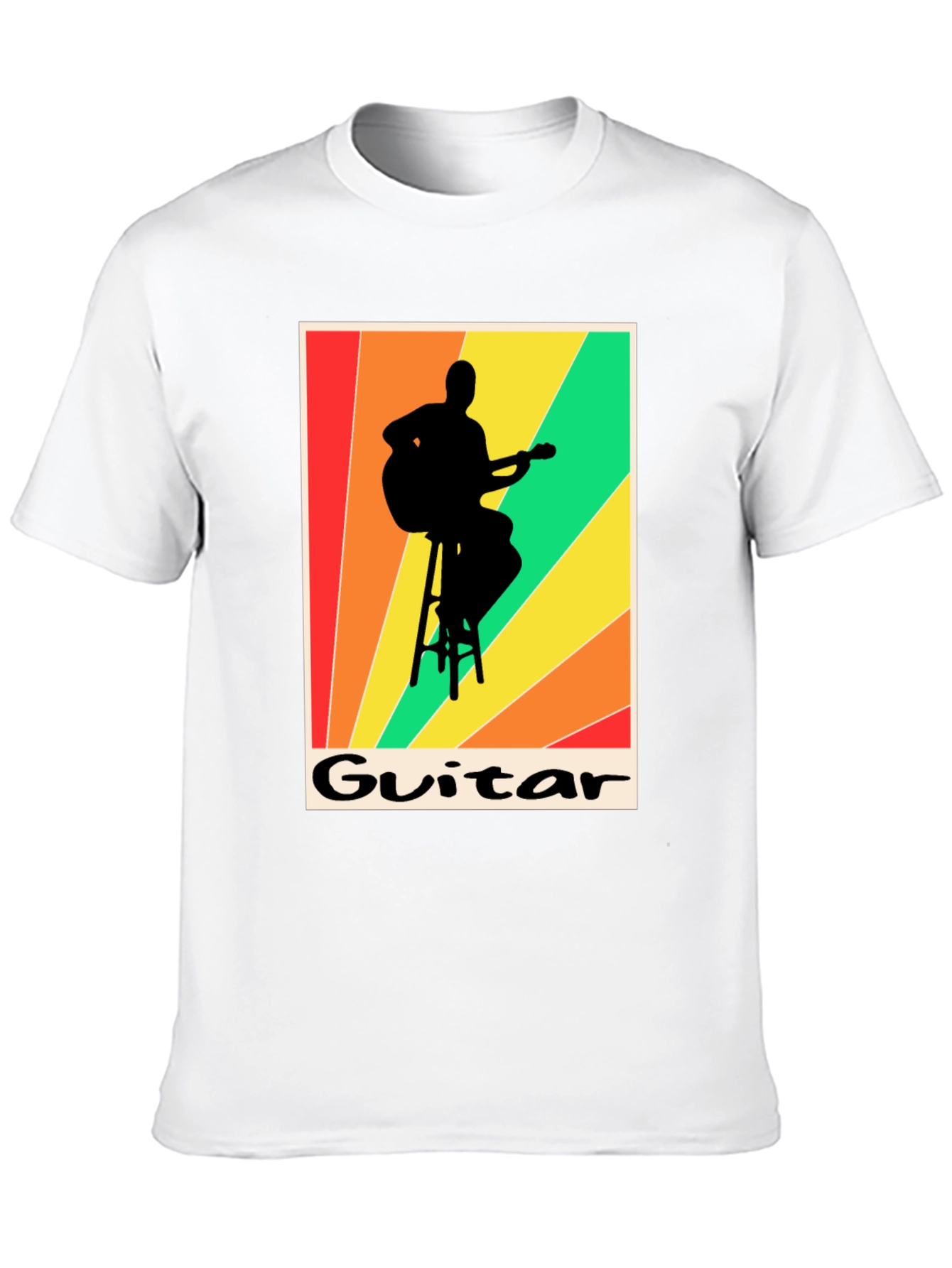 Retro Guitarist T-Shirt - Musical Silhouette Tee
