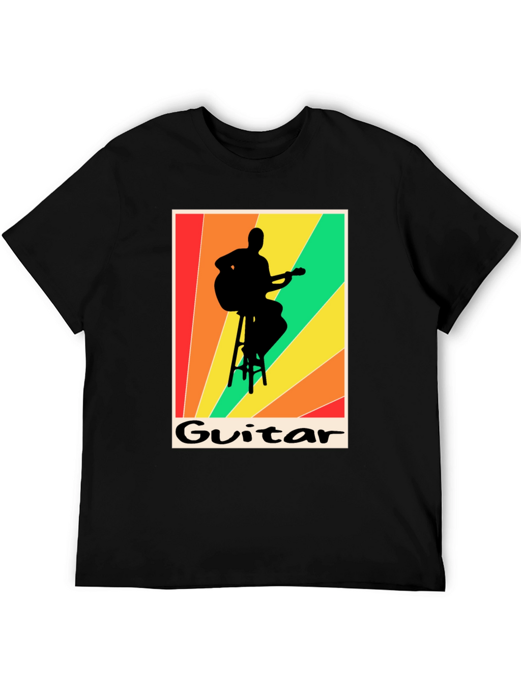 Retro Guitarist T-Shirt - Musical Silhouette Tee