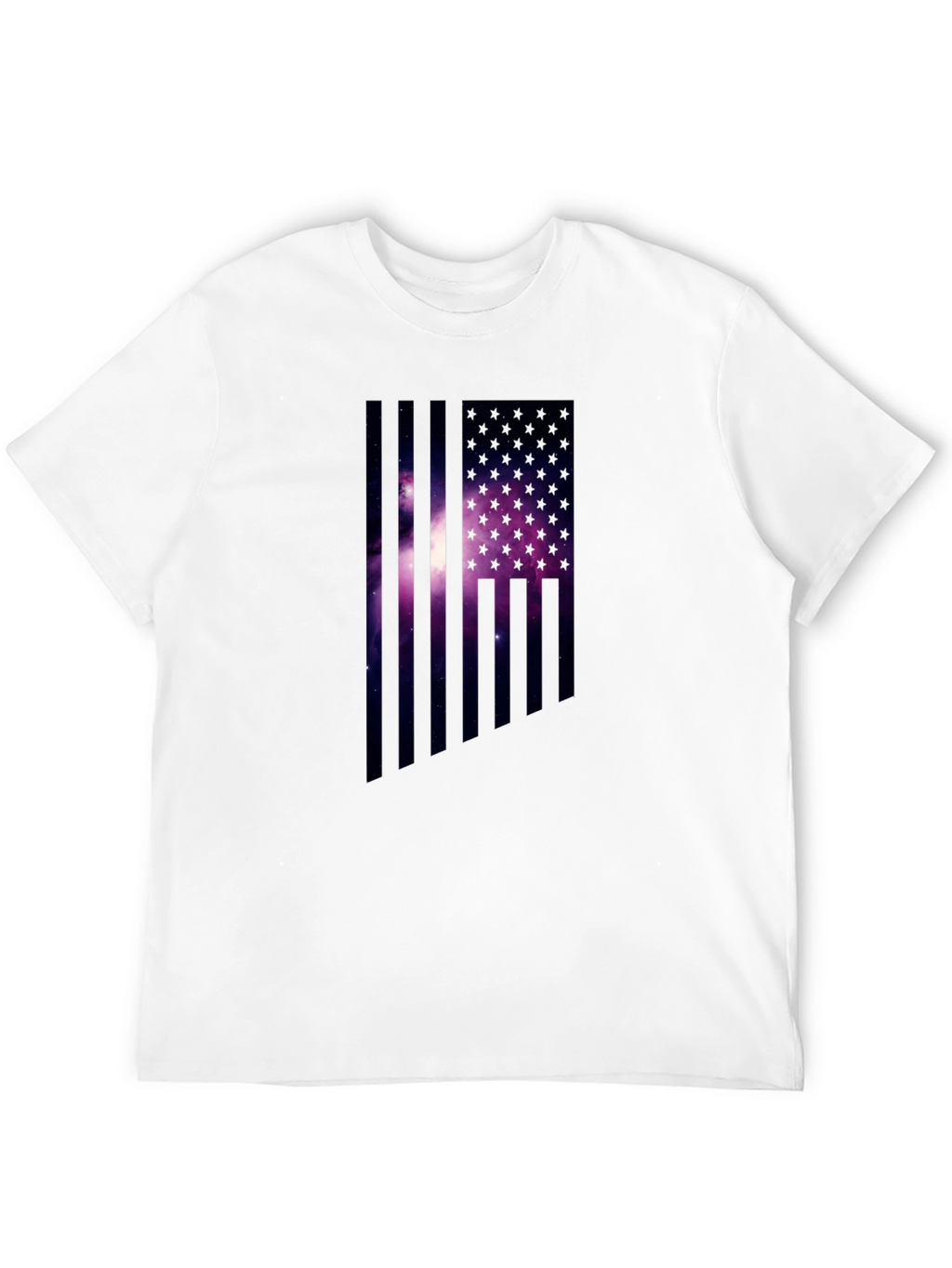 Cosmic American Flag Graphic Tee - Black