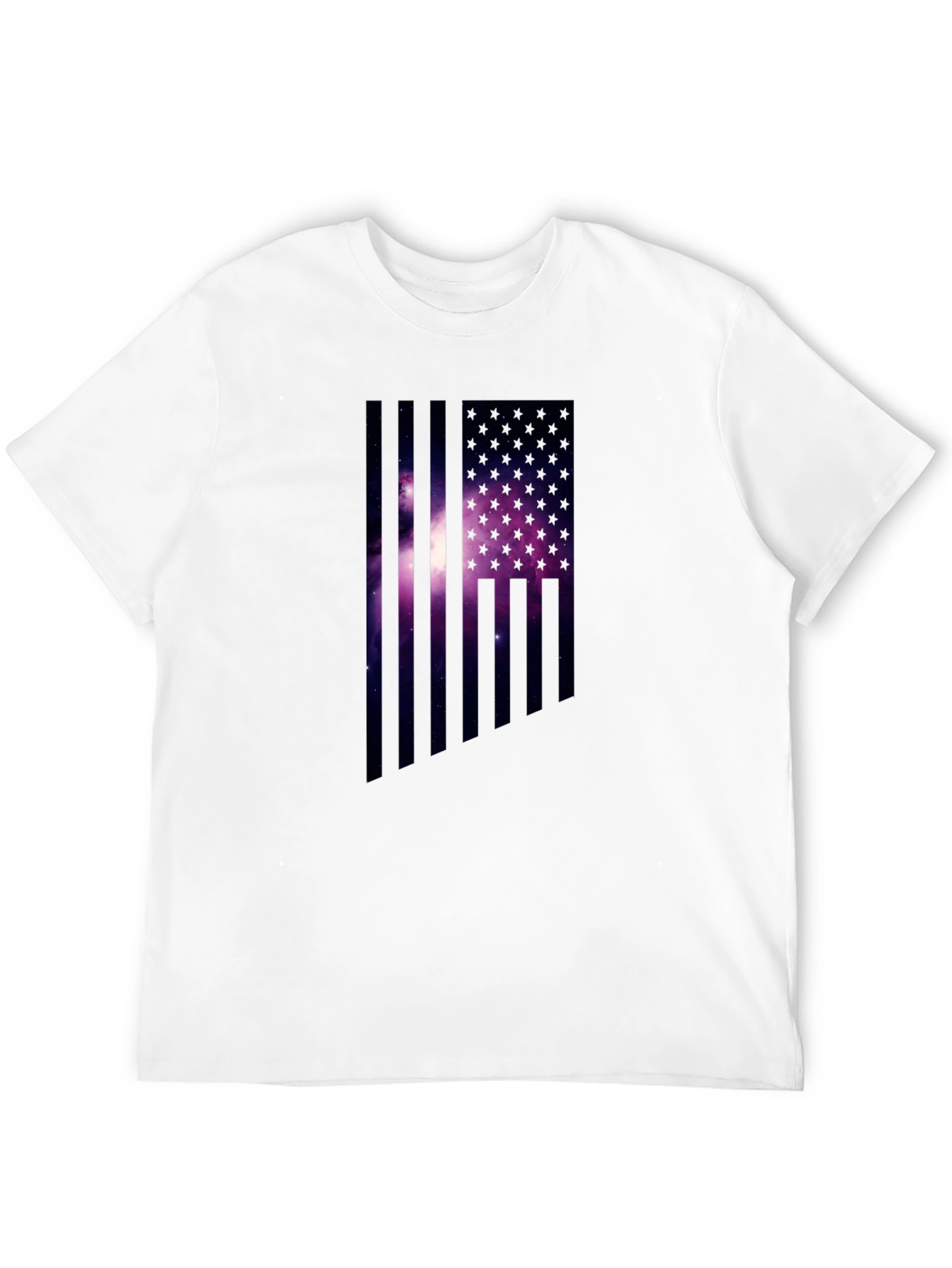 Cosmic American Flag Graphic Tee - Black