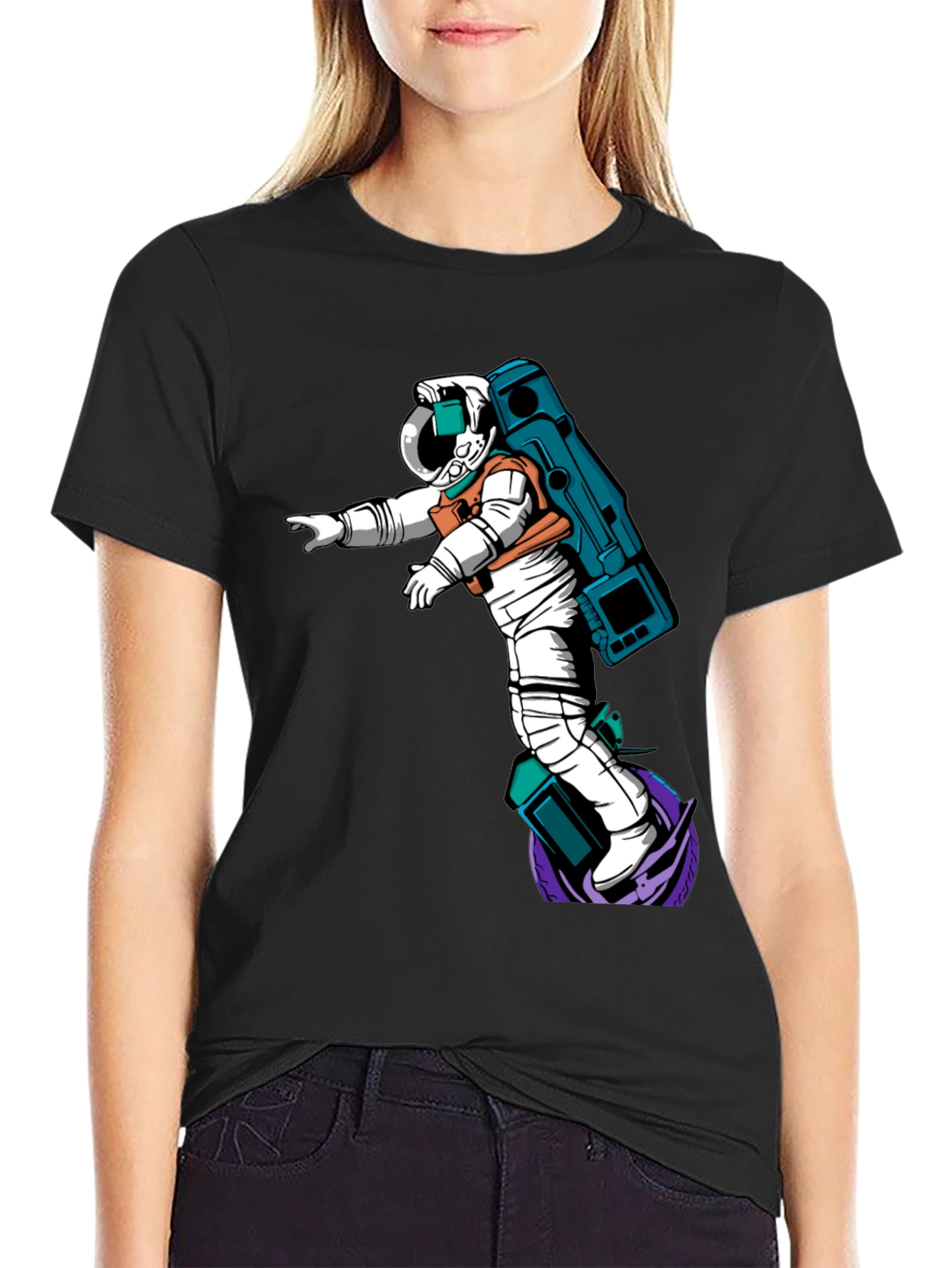 Astronaut Graphic T-Shirt - Black