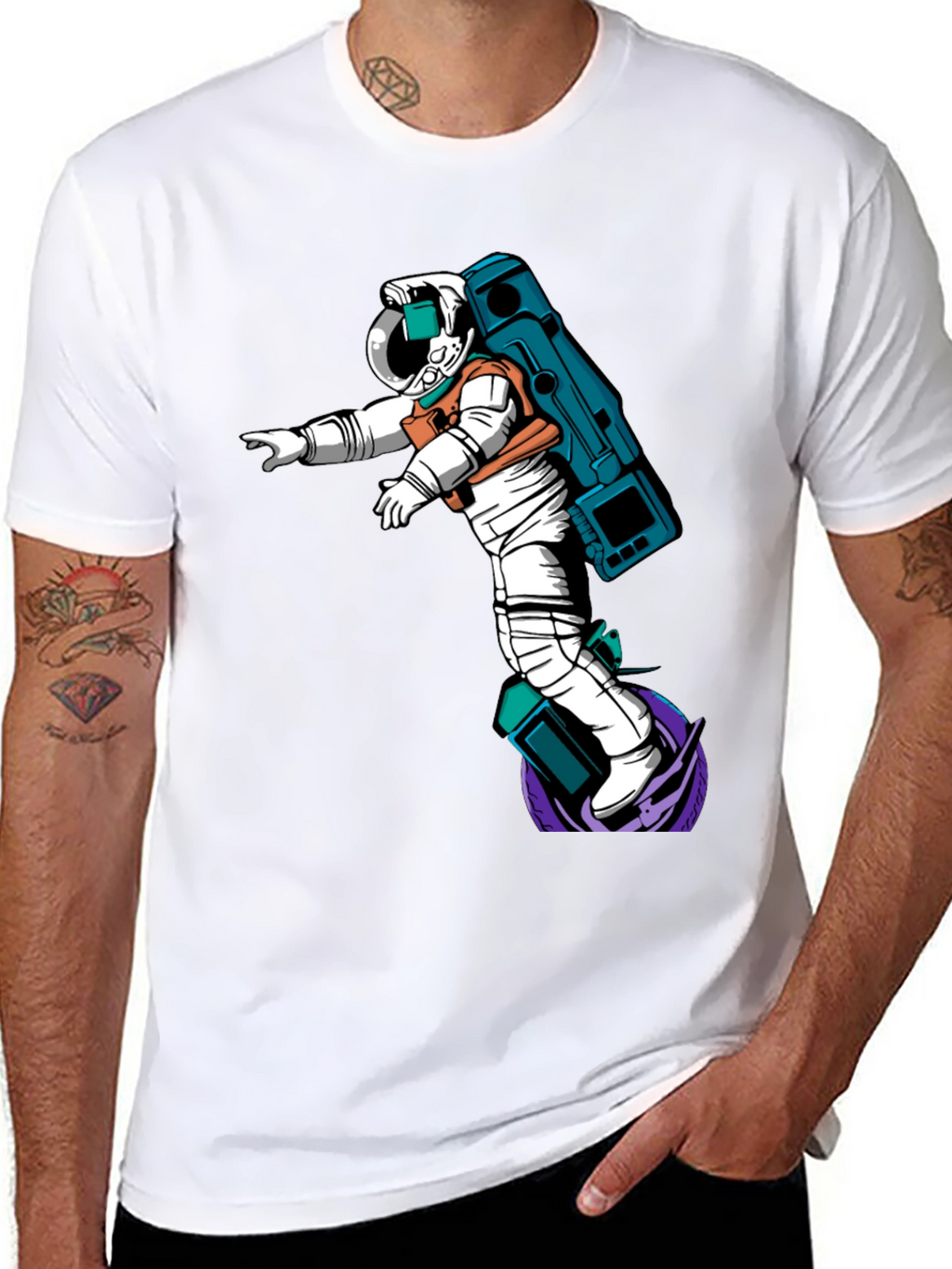 Astronaut Graphic T-Shirt - Black