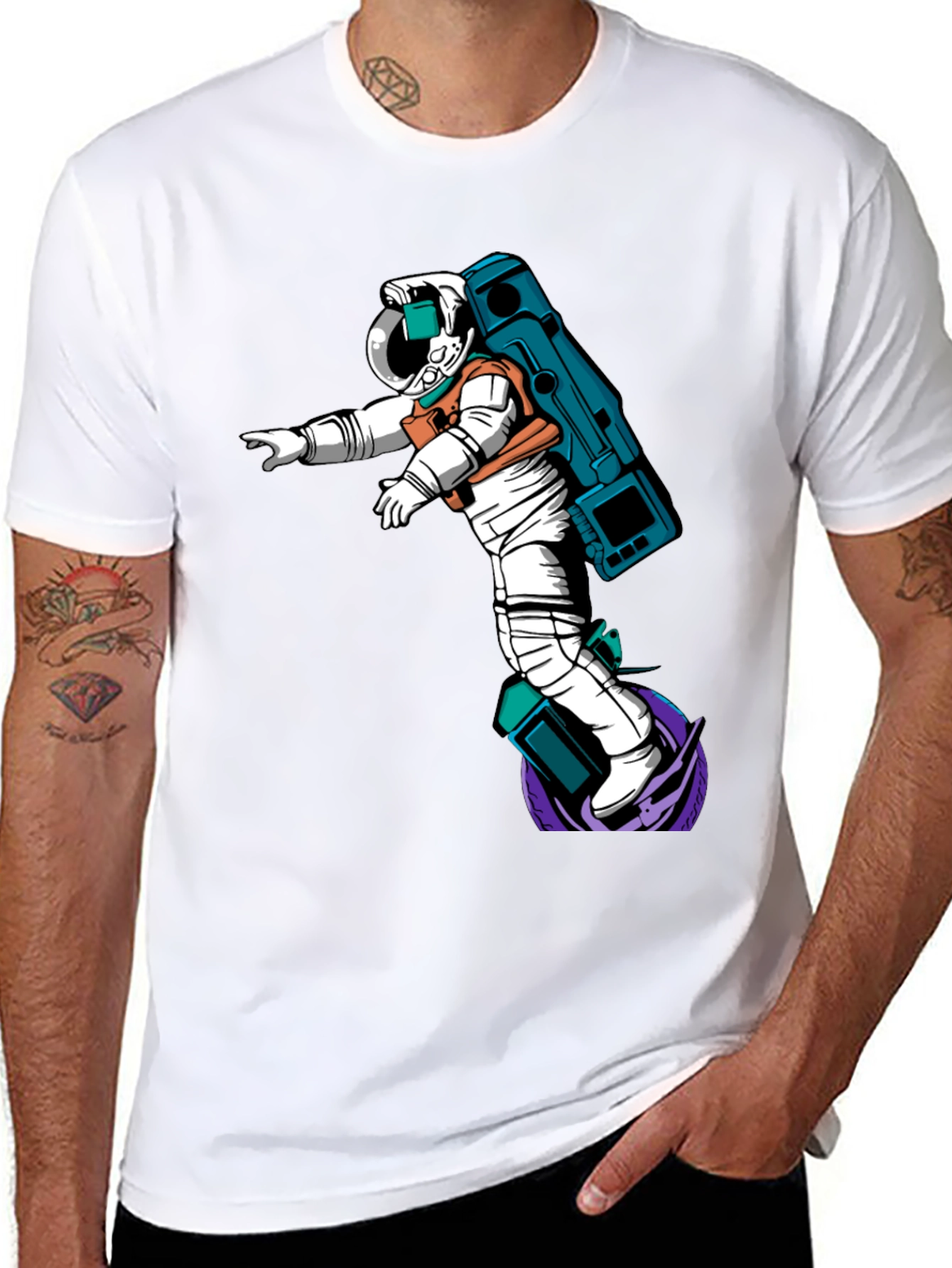Astronaut Graphic T-Shirt - Black