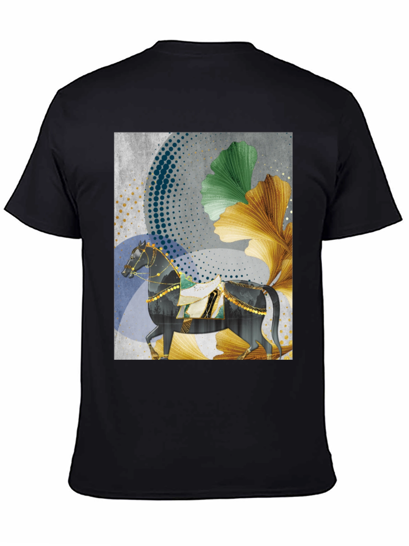 Elegant Horse Graphic Print Tee - Modern Artistic Design