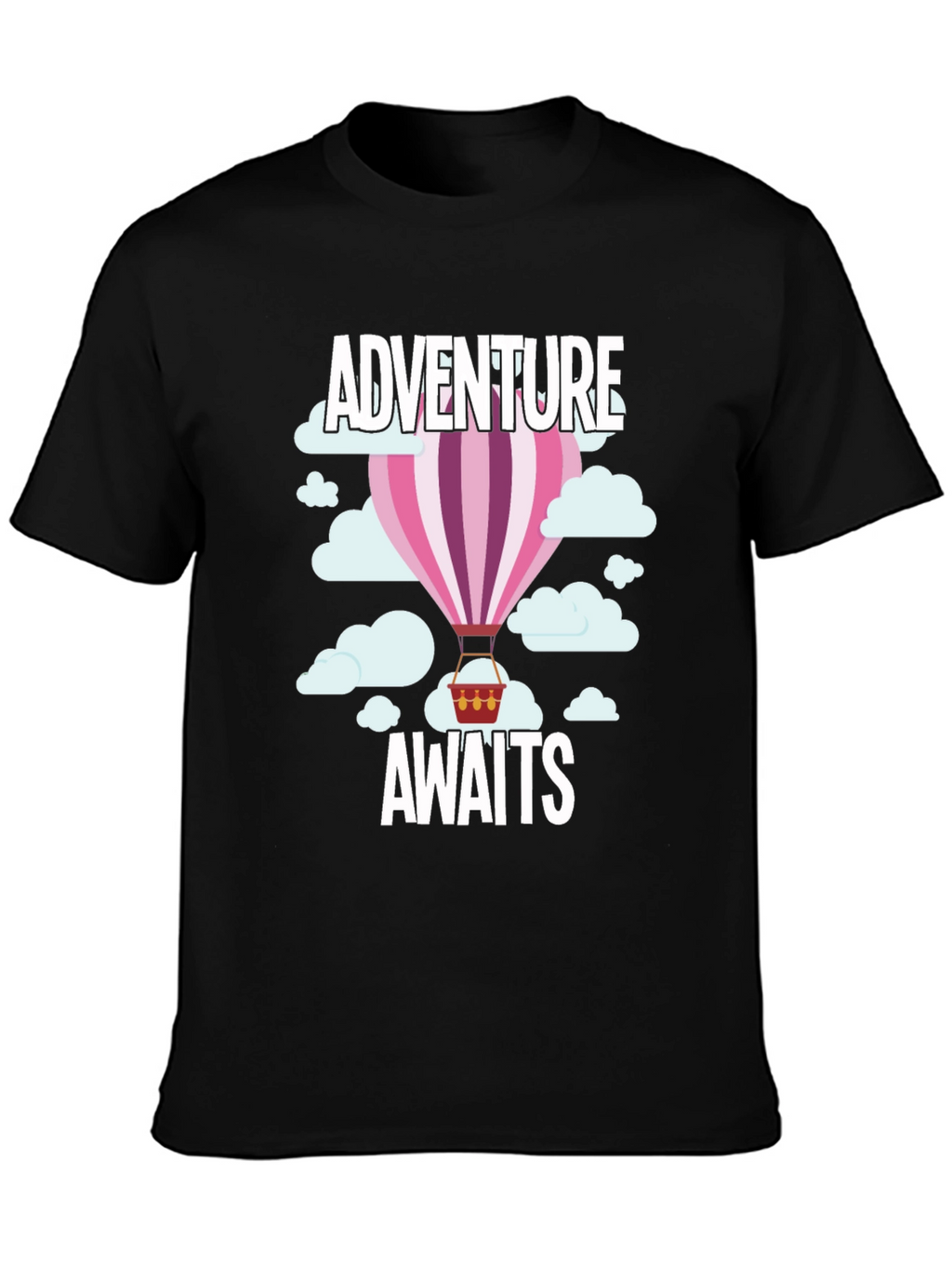 Adventure Awaits Hot Air Balloon Graphic T-Shirt