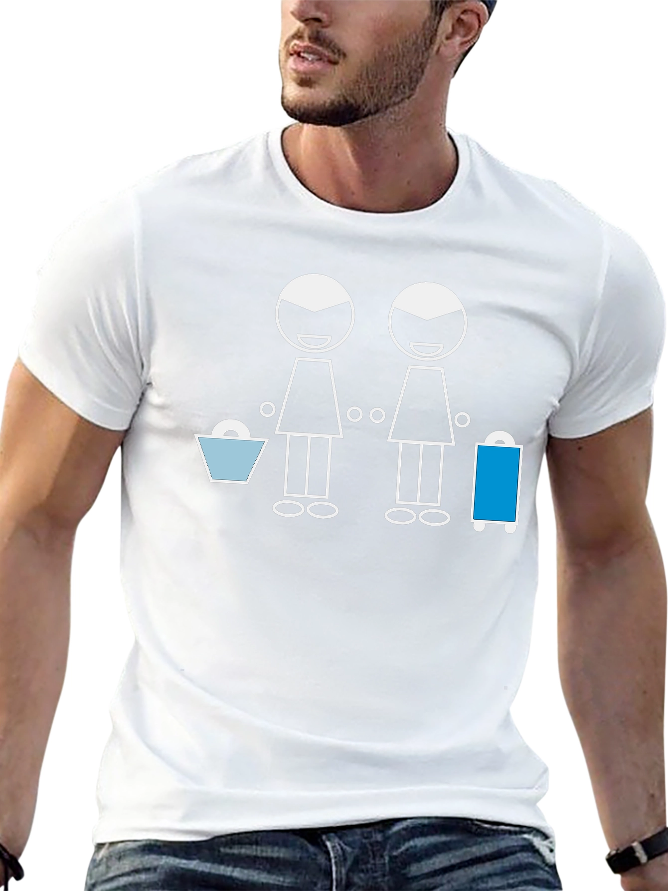 Stick Figure Lesbian Travel Black Tee