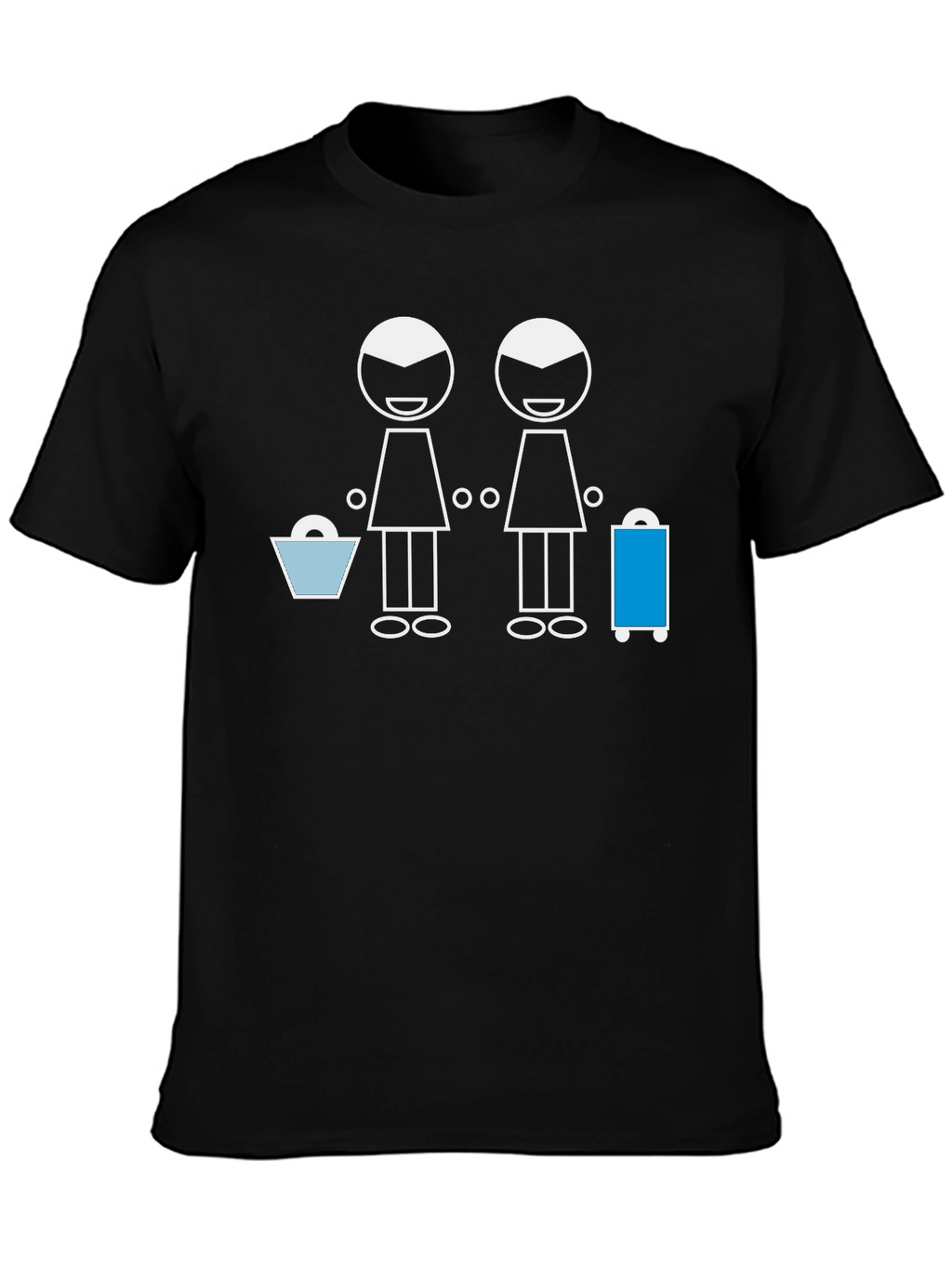 Stick Figure Lesbian Travel Black Tee