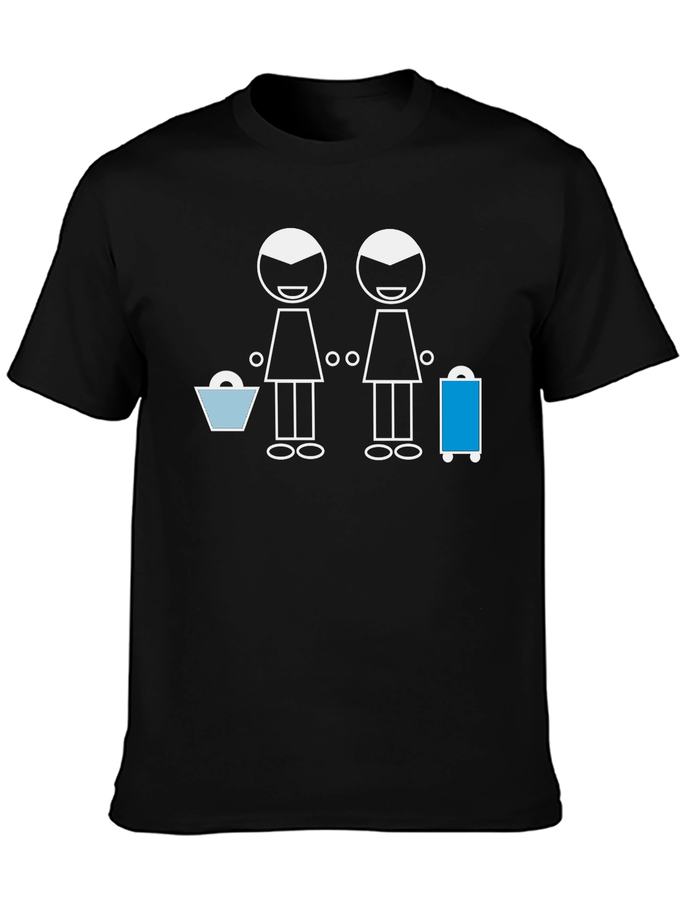 Stick Figure Lesbian Travel Black Tee