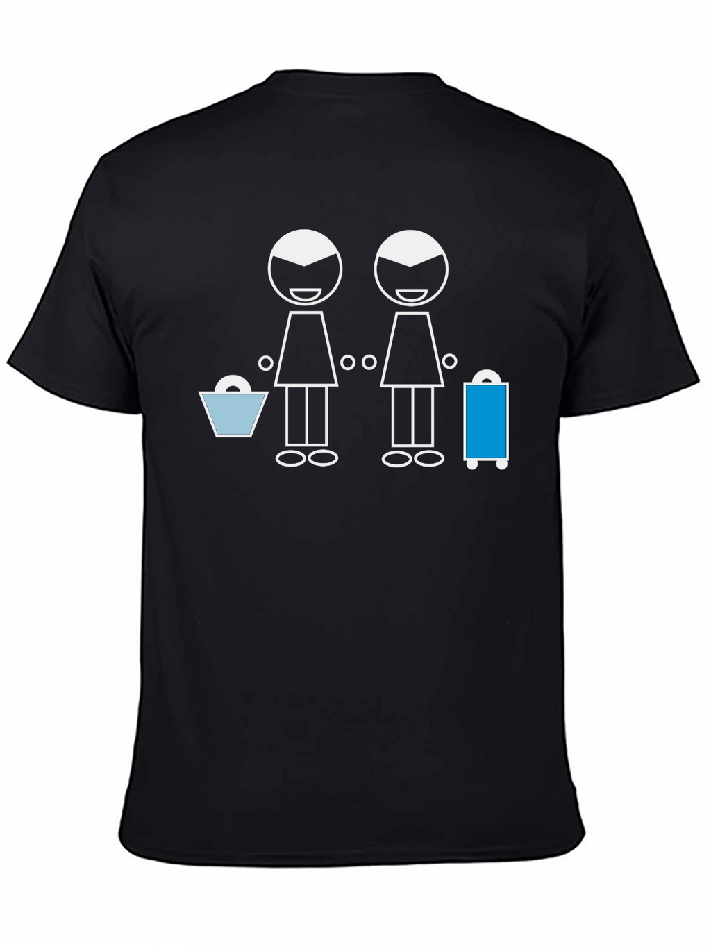 Stick Figure Lesbian Travel Black Tee