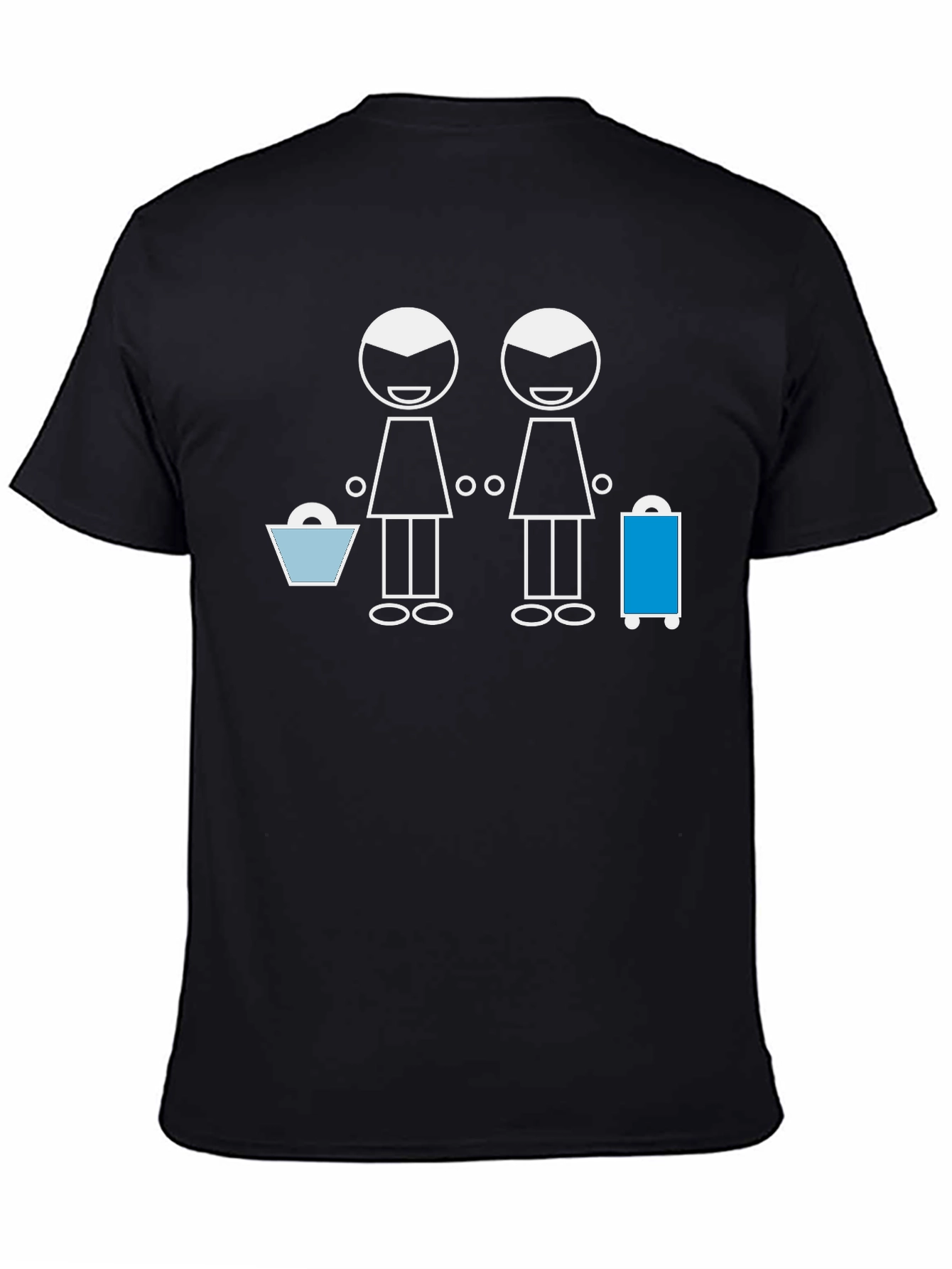 Stick Figure Lesbian Travel Black Tee