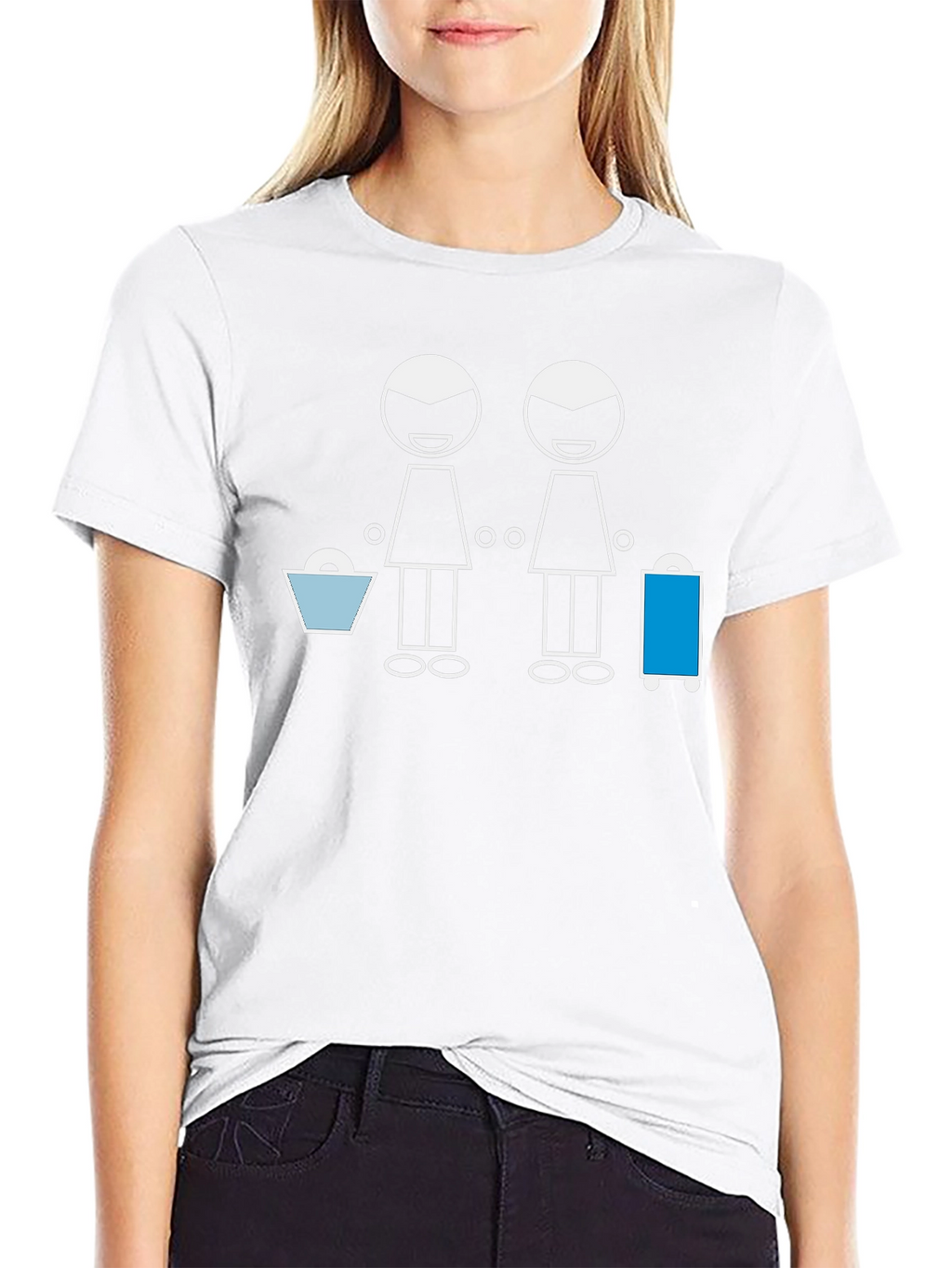 Stick Figure Lesbian Travel Black Tee