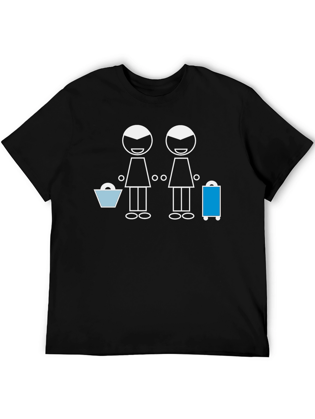 Stick Figure Lesbian Travel Black Tee