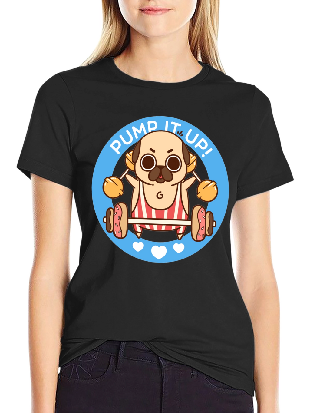 Pug Pump It Up Graphic T-Shirt