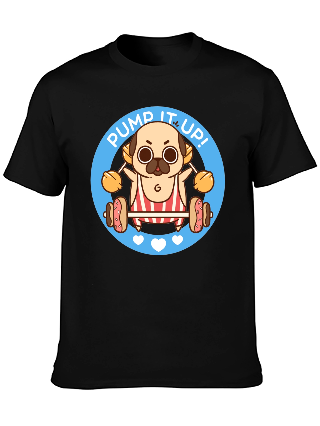 Pug Pump It Up Graphic T-Shirt