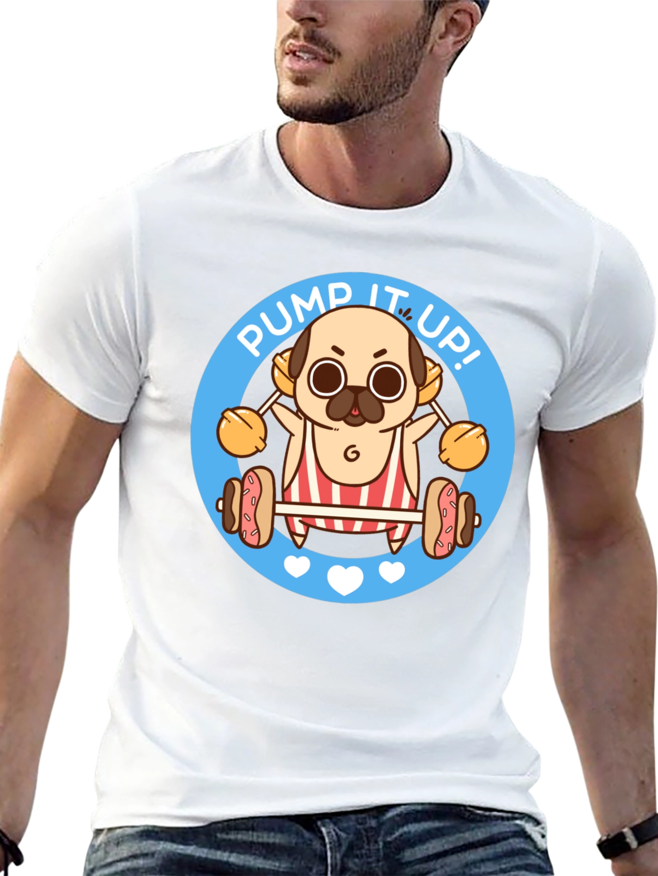 Pug Pump It Up Graphic T-Shirt