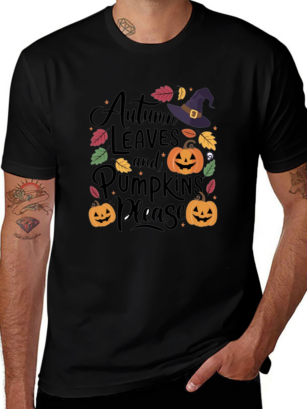 Autumn Leaves & Pumpkins Please T-Shirt