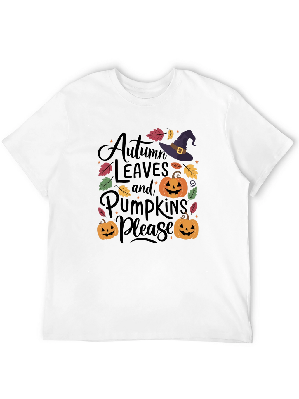 Autumn Leaves & Pumpkins Please T-Shirt