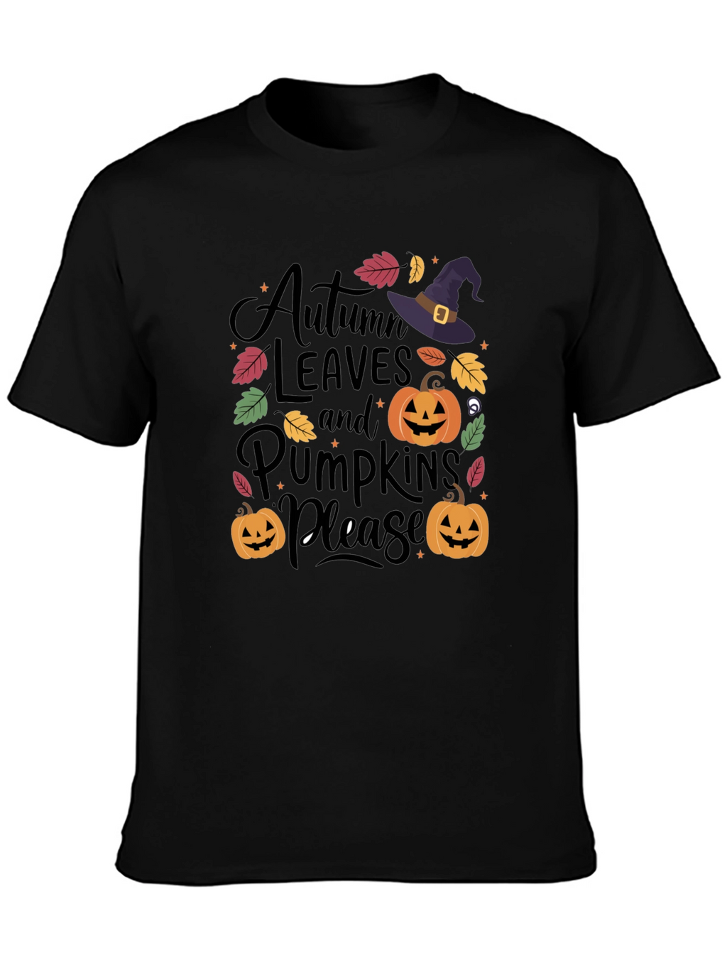 Autumn Leaves & Pumpkins Please T-Shirt