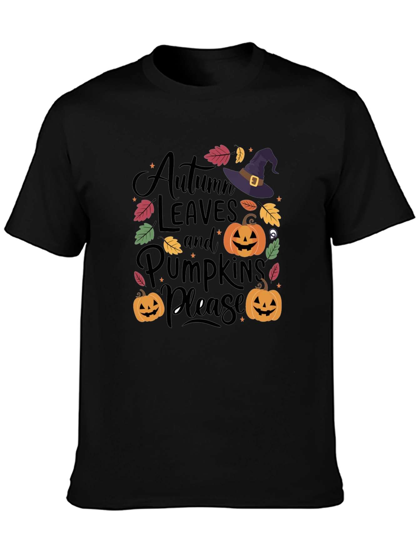 Autumn Leaves & Pumpkins Please T-Shirt