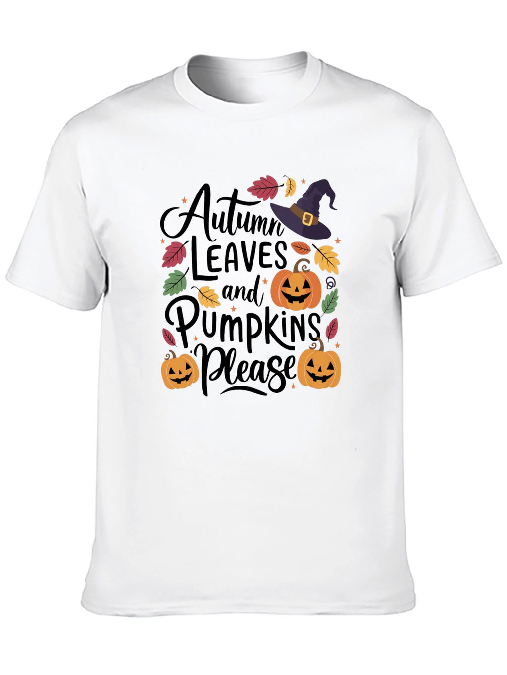 Autumn Leaves & Pumpkins Please T-Shirt