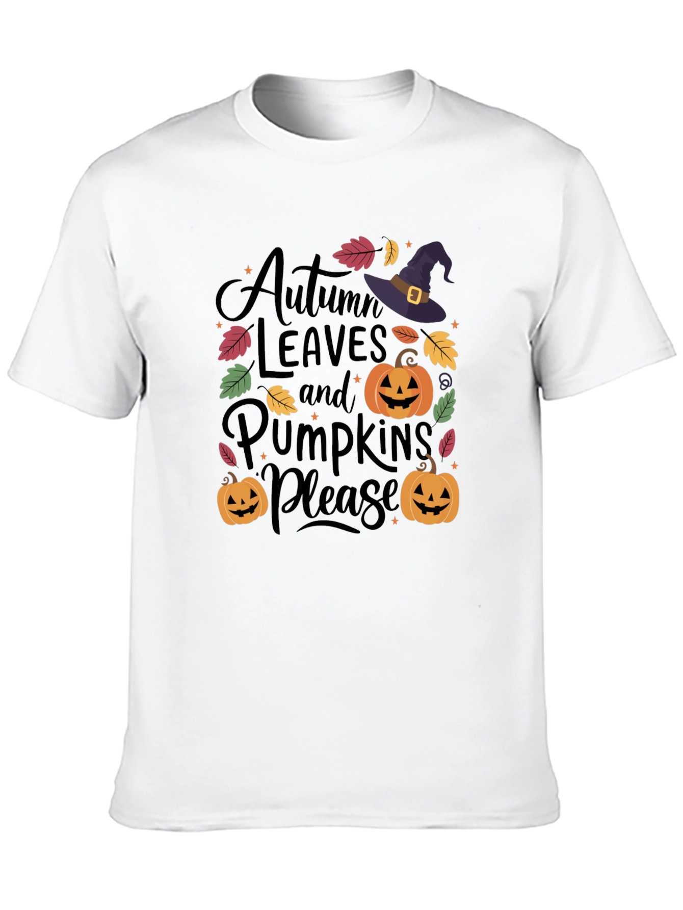 Autumn Leaves & Pumpkins Please T-Shirt