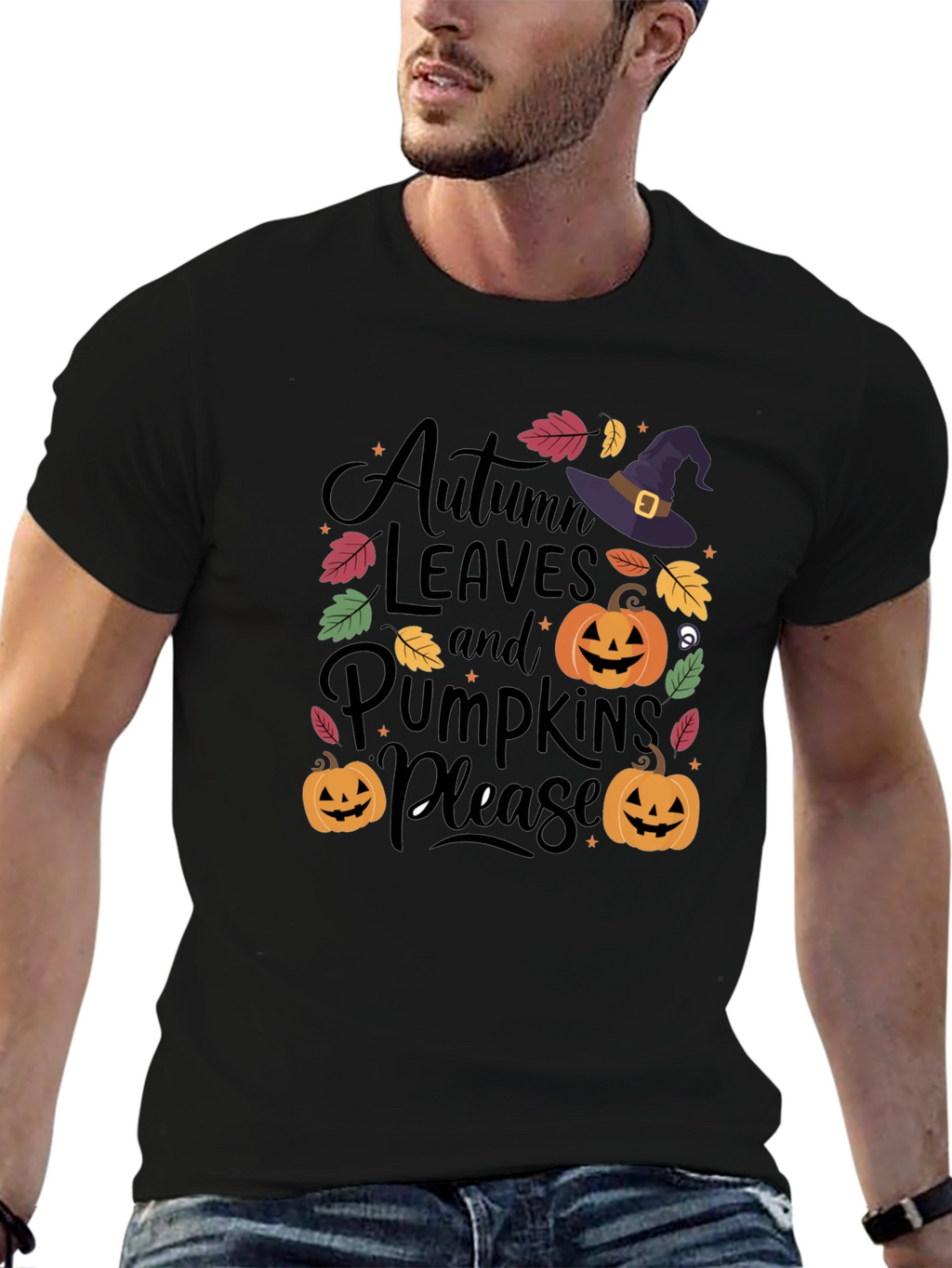 Autumn Leaves & Pumpkins Please T-Shirt
