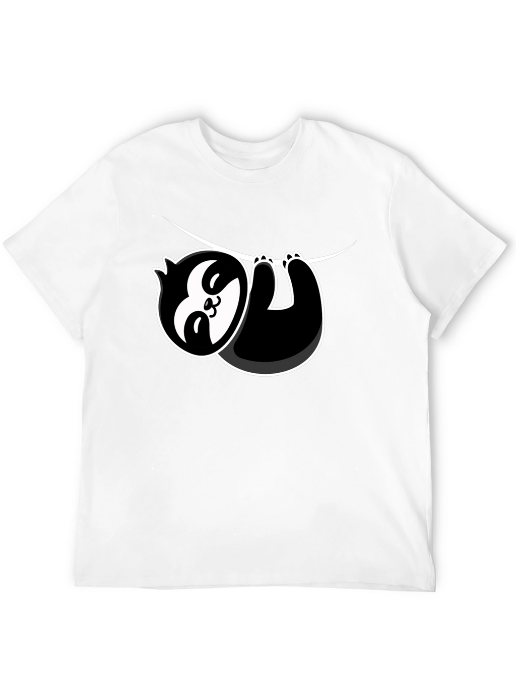 Cool Sloth Hanging Graphic T-Shirt - Black