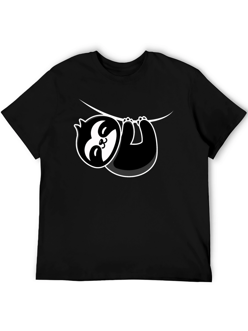 Cool Sloth Hanging Graphic T-Shirt - Black