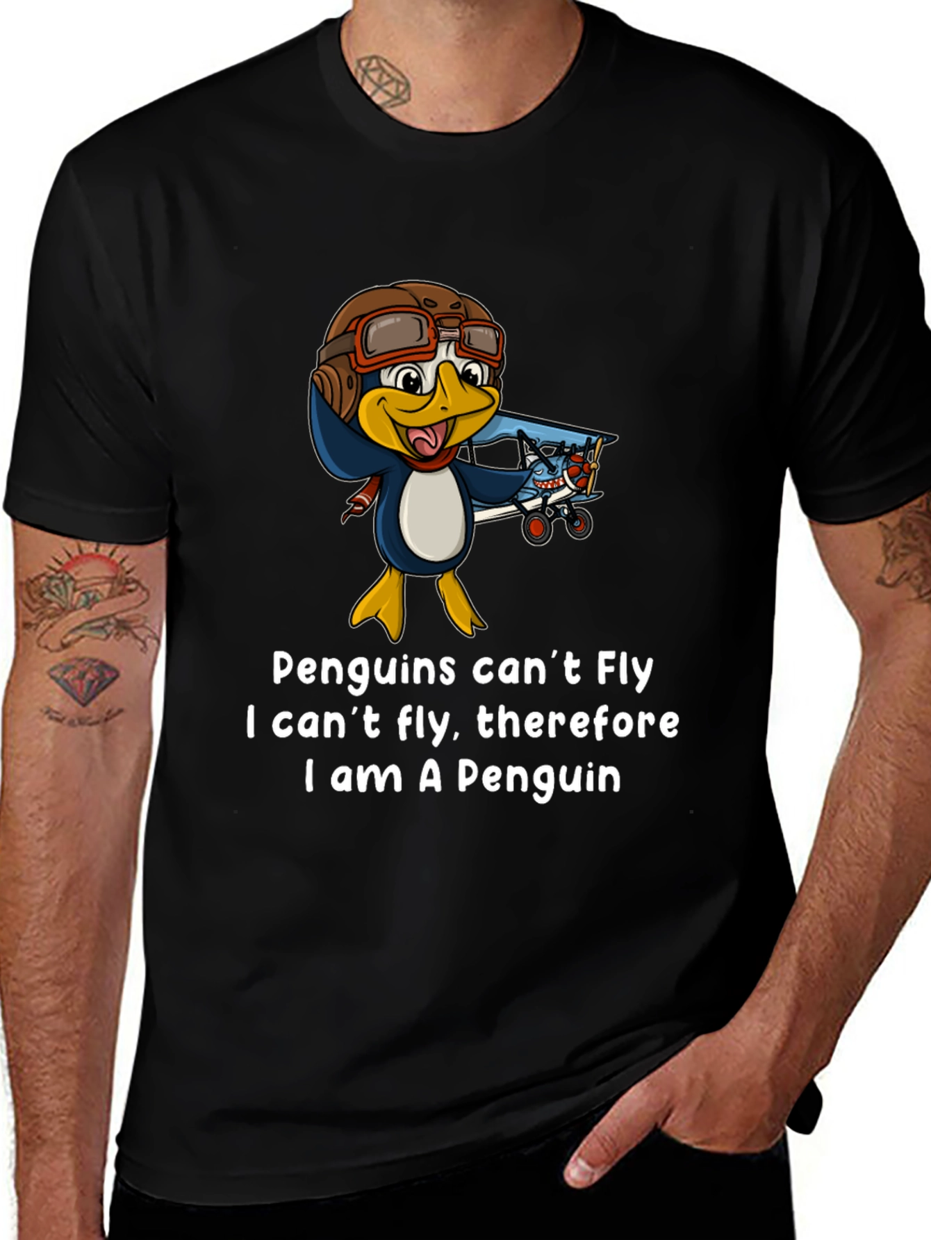 Penguin Pilot T-Shirt - Funny Aviation Humor Tee