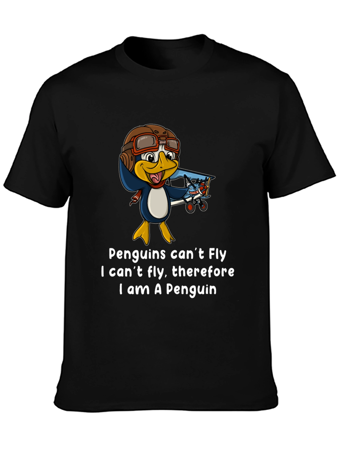 Penguin Pilot T-Shirt - Funny Aviation Humor Tee