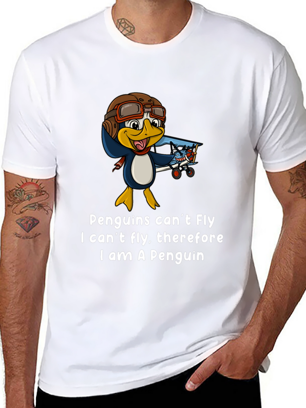 Penguin Pilot T-Shirt - Funny Aviation Humor Tee