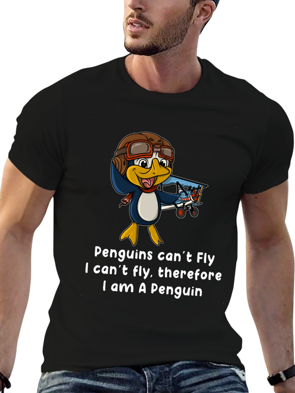 Penguin Pilot T-Shirt - Funny Aviation Humor Tee