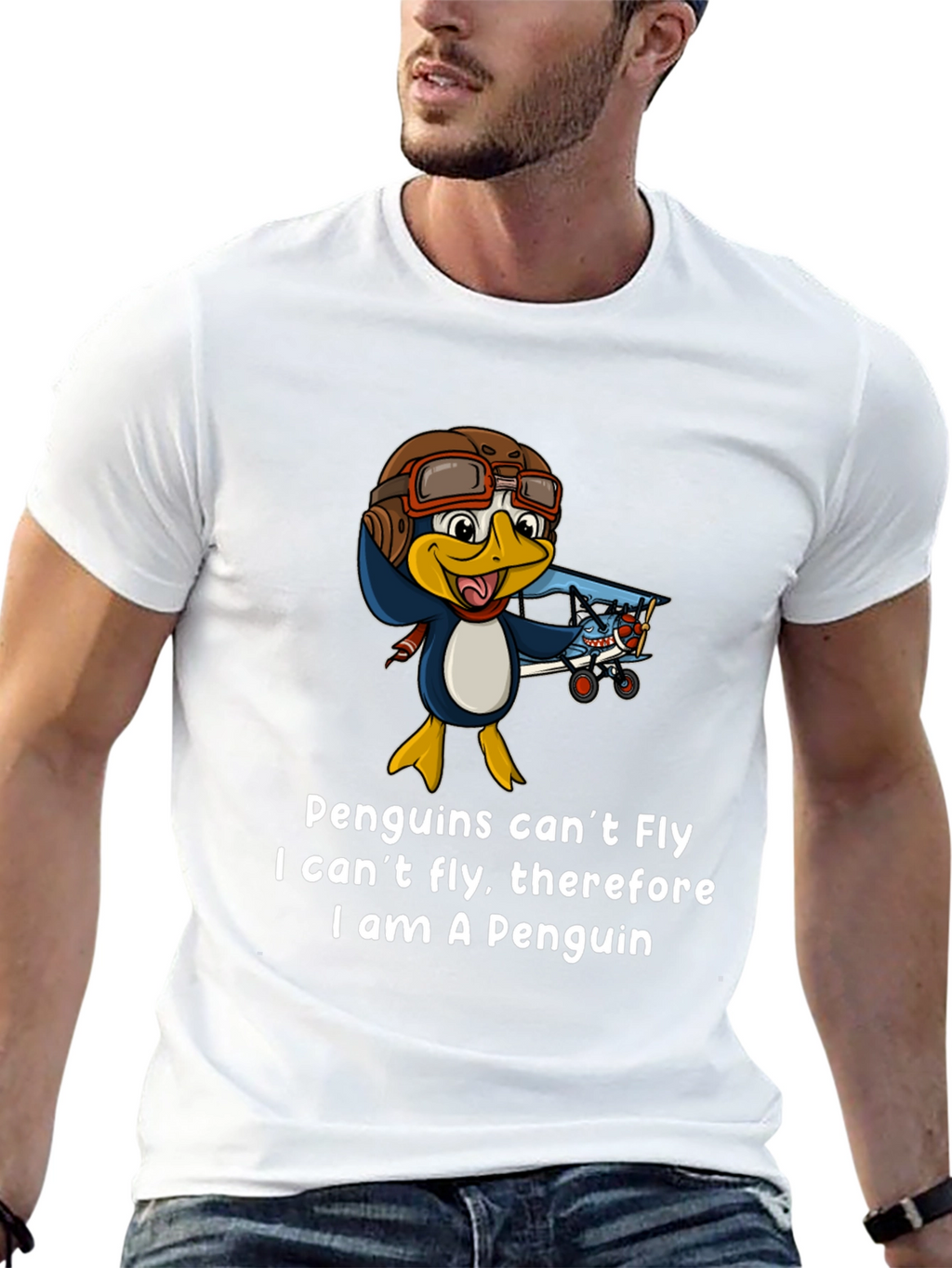 Penguin Pilot T-Shirt - Funny Aviation Humor Tee