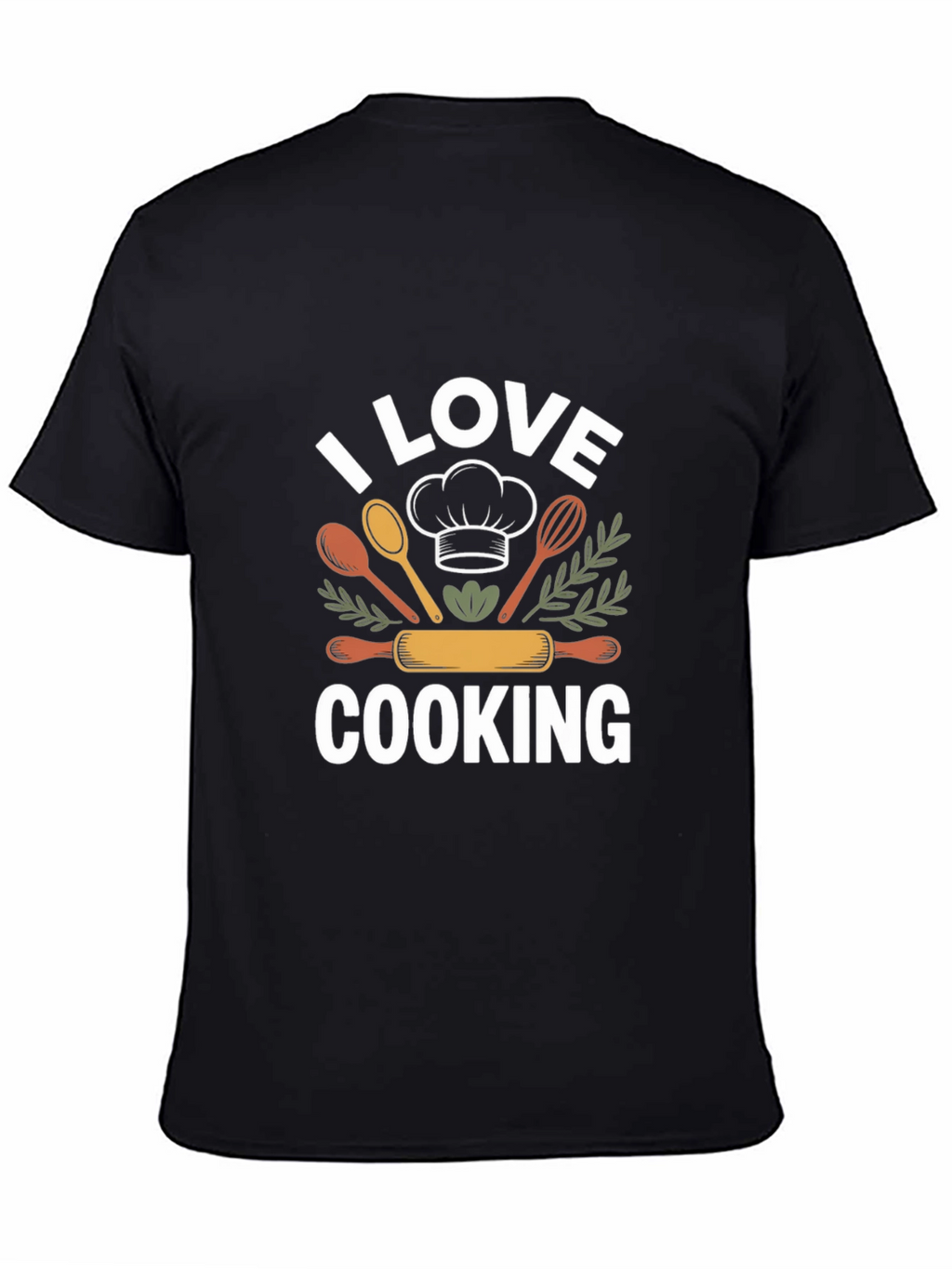 I Love Cooking Black T-Shirt Chef Gift