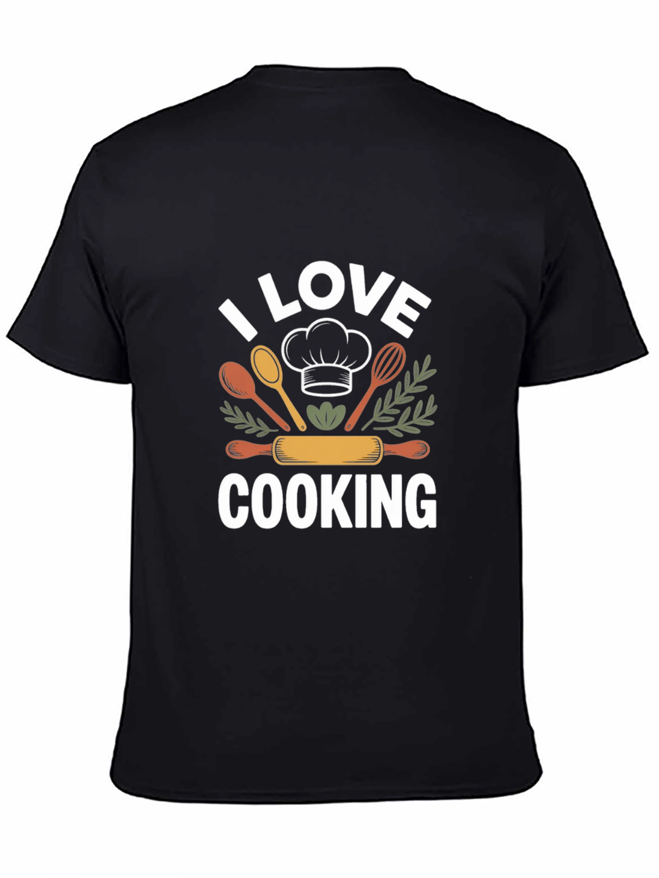 I Love Cooking Black T-Shirt Chef Gift