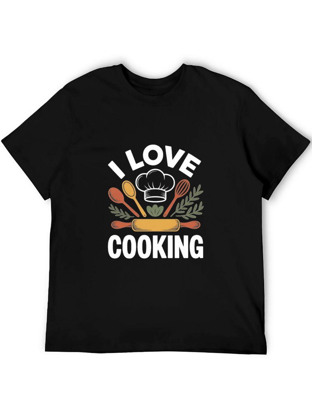 I Love Cooking Black T-Shirt Chef Gift