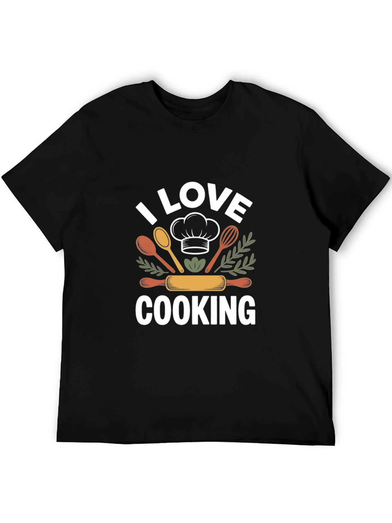 I Love Cooking Black T-Shirt Chef Gift