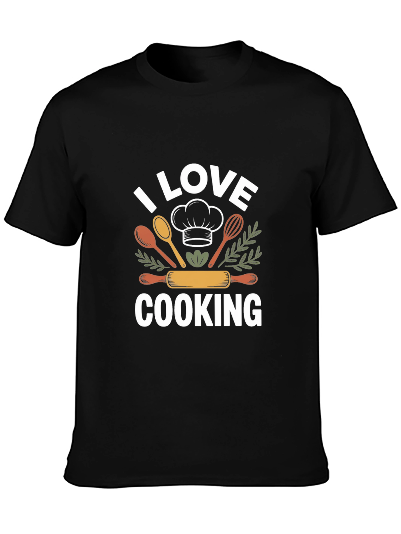 I Love Cooking Black T-Shirt Chef Gift