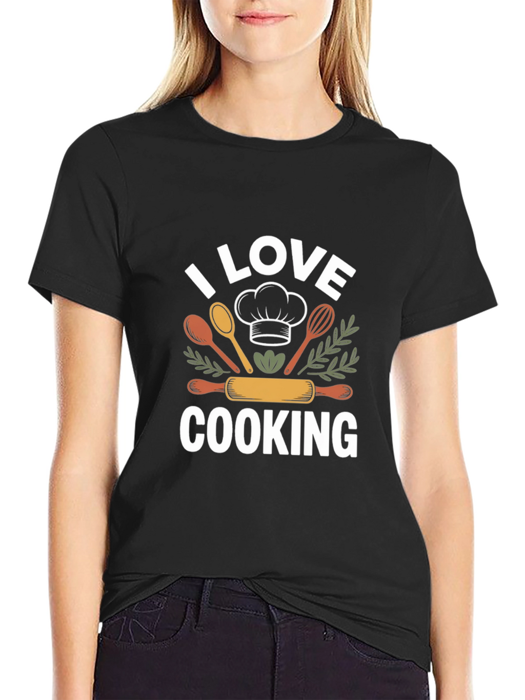 I Love Cooking Black T-Shirt Chef Gift