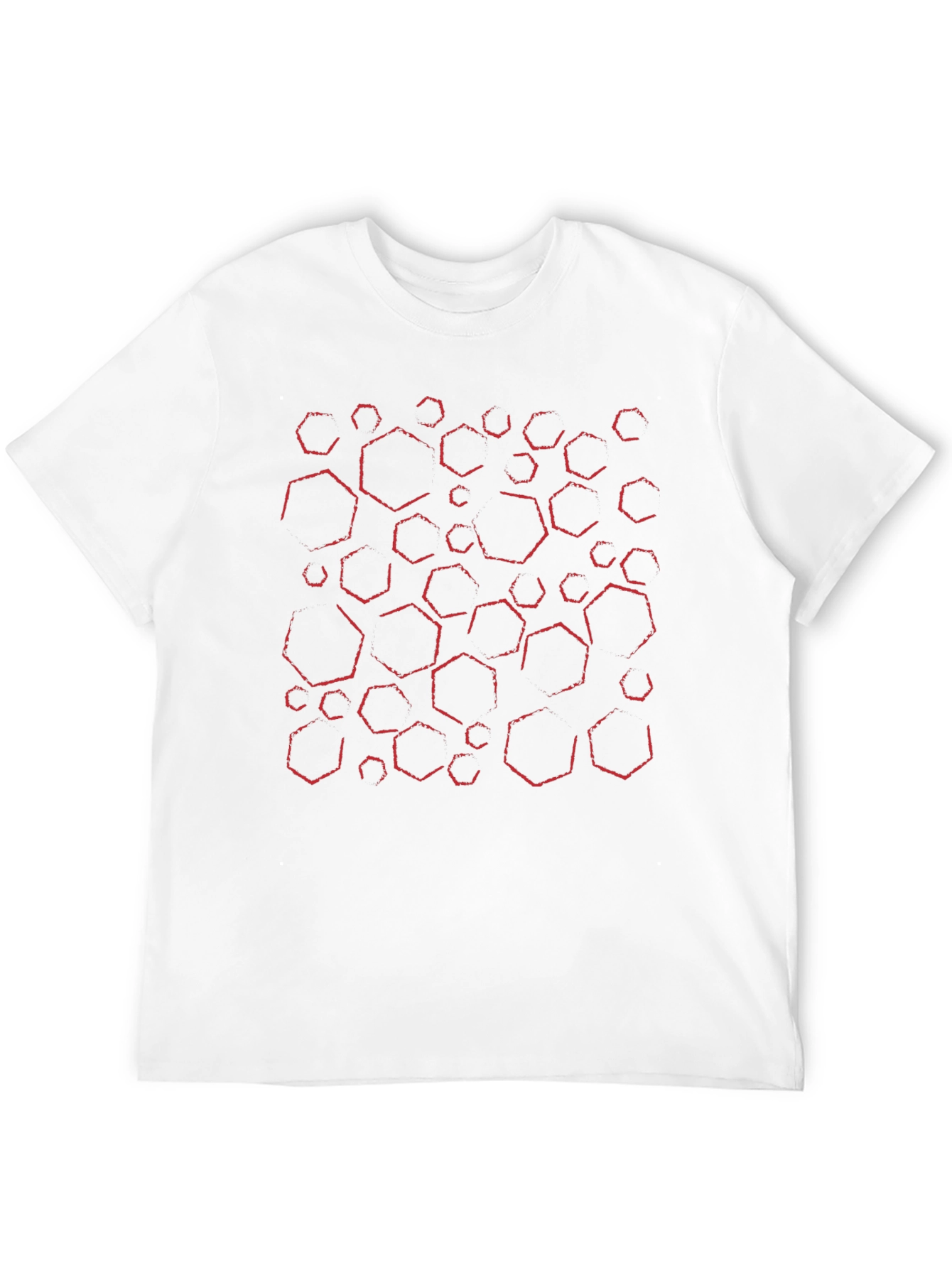 Abstract Hexagon Pattern Black T-Shirt
