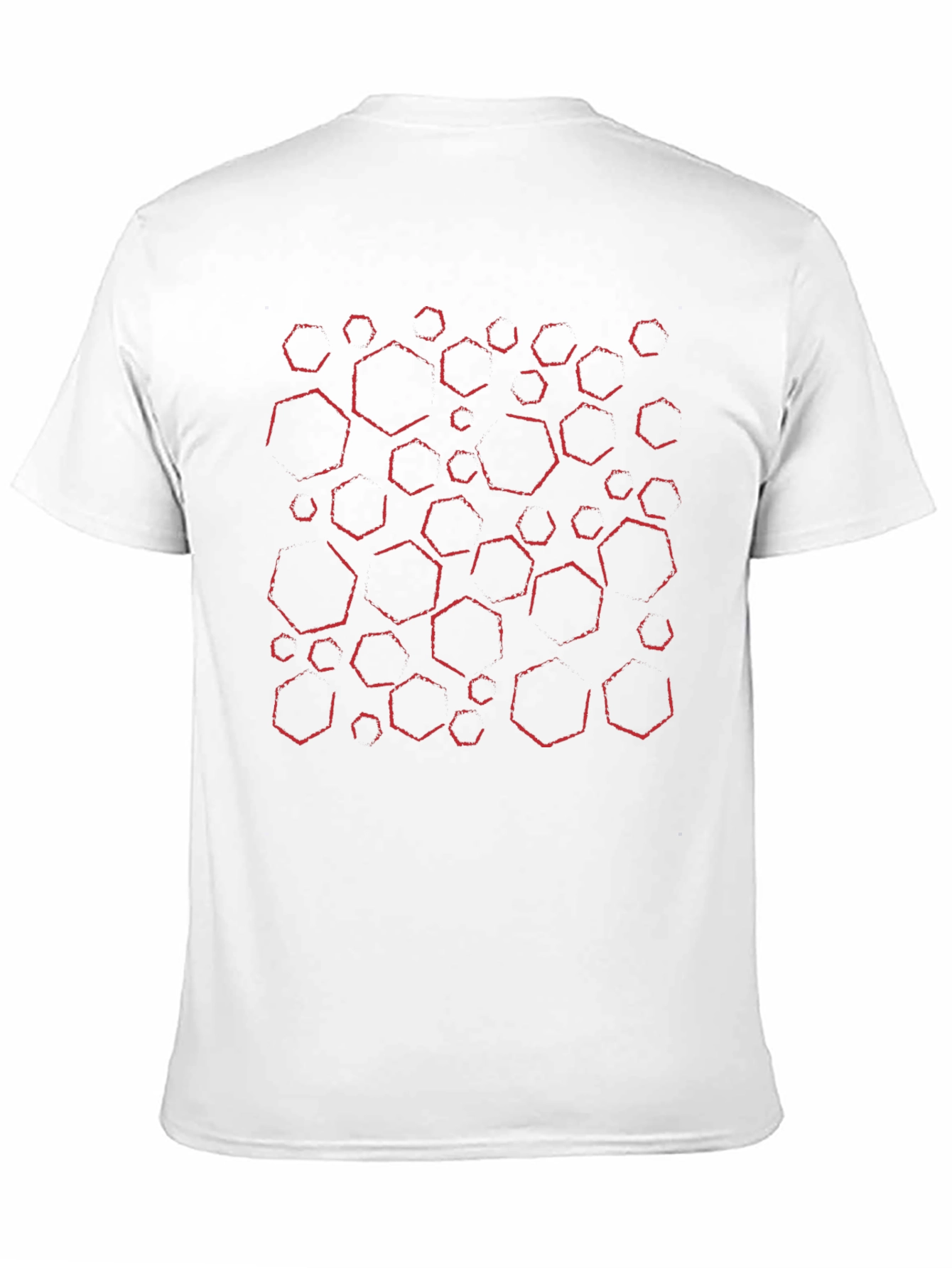 Abstract Hexagon Pattern Black T-Shirt