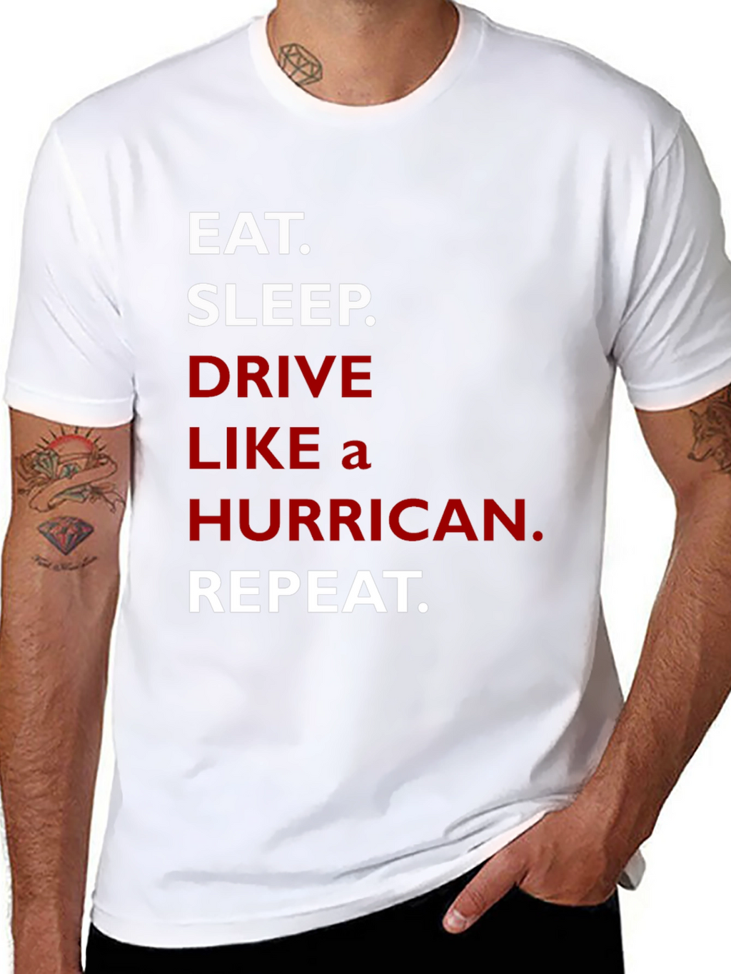 Eat Sleep Drive Like a Hurricane Repeat T-Shirt