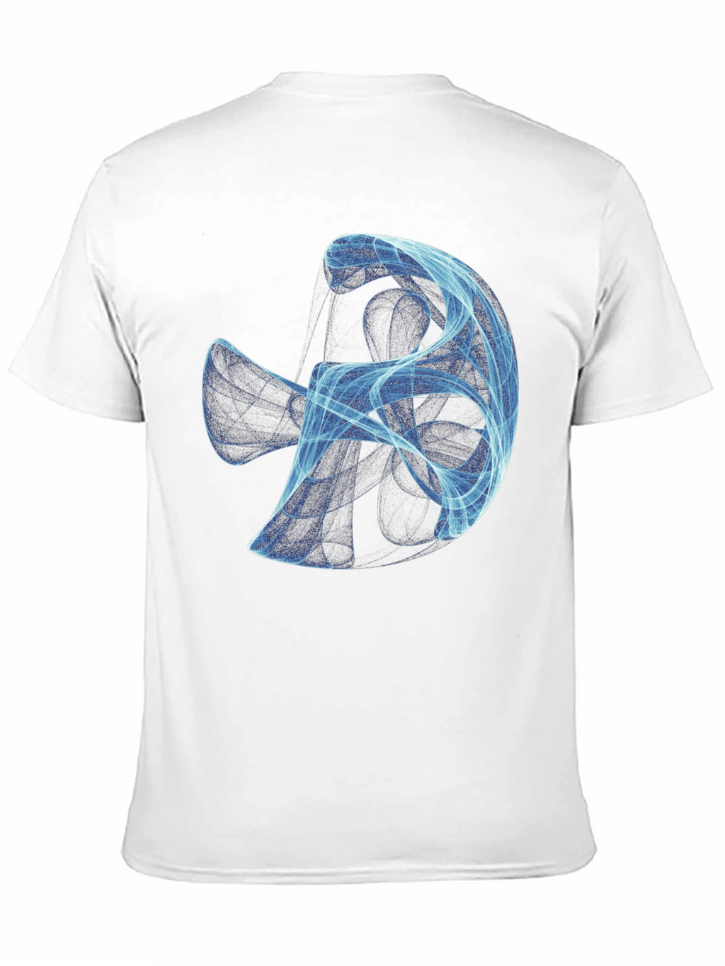 Abstract Blue Swirl Graphic Black T-Shirt