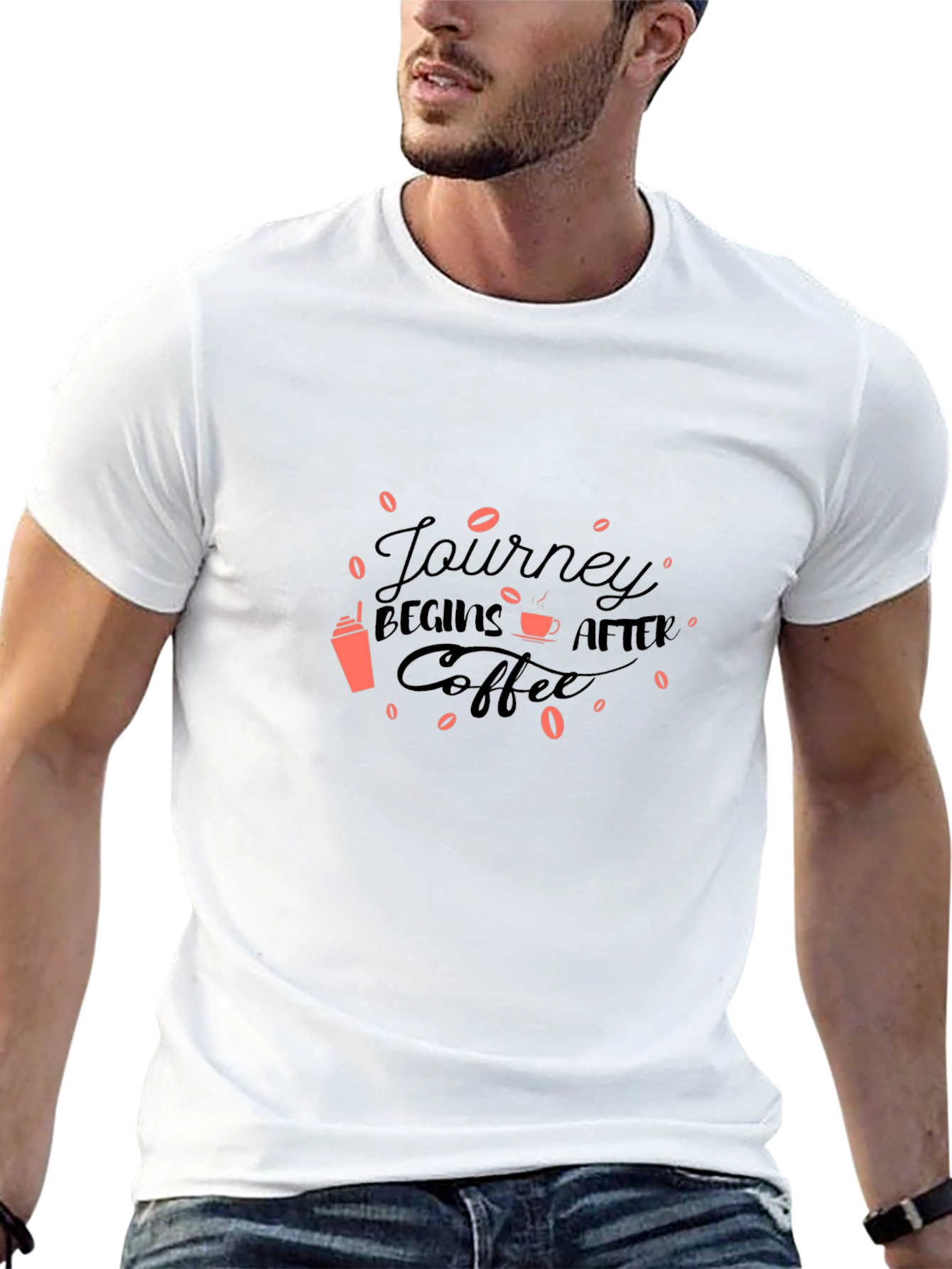 Journey Begins After Coffee Graphic Tee