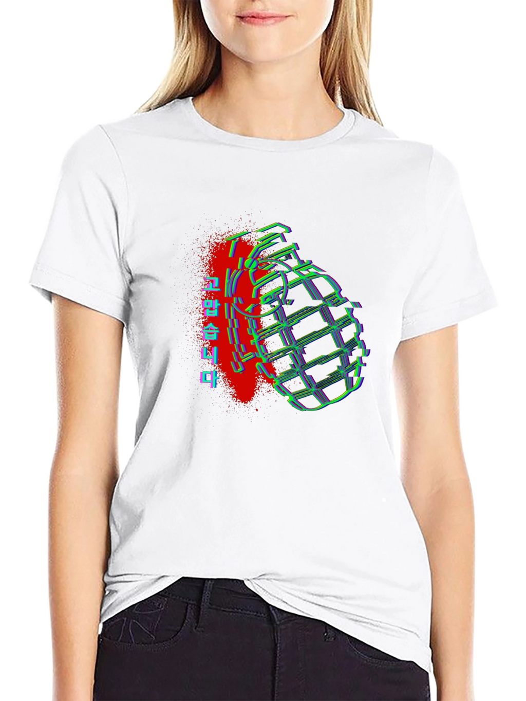 Glitch Grenade Graphic Tee - Streetwear Style