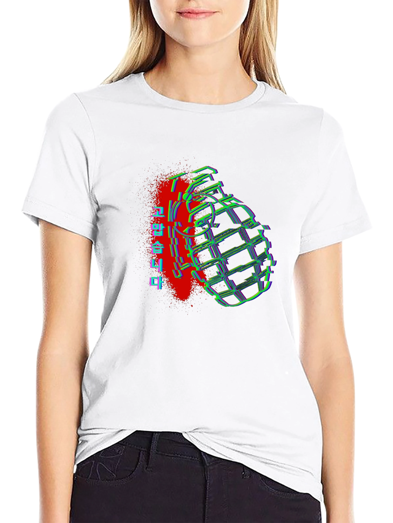 Glitch Grenade Graphic Tee - Streetwear Style