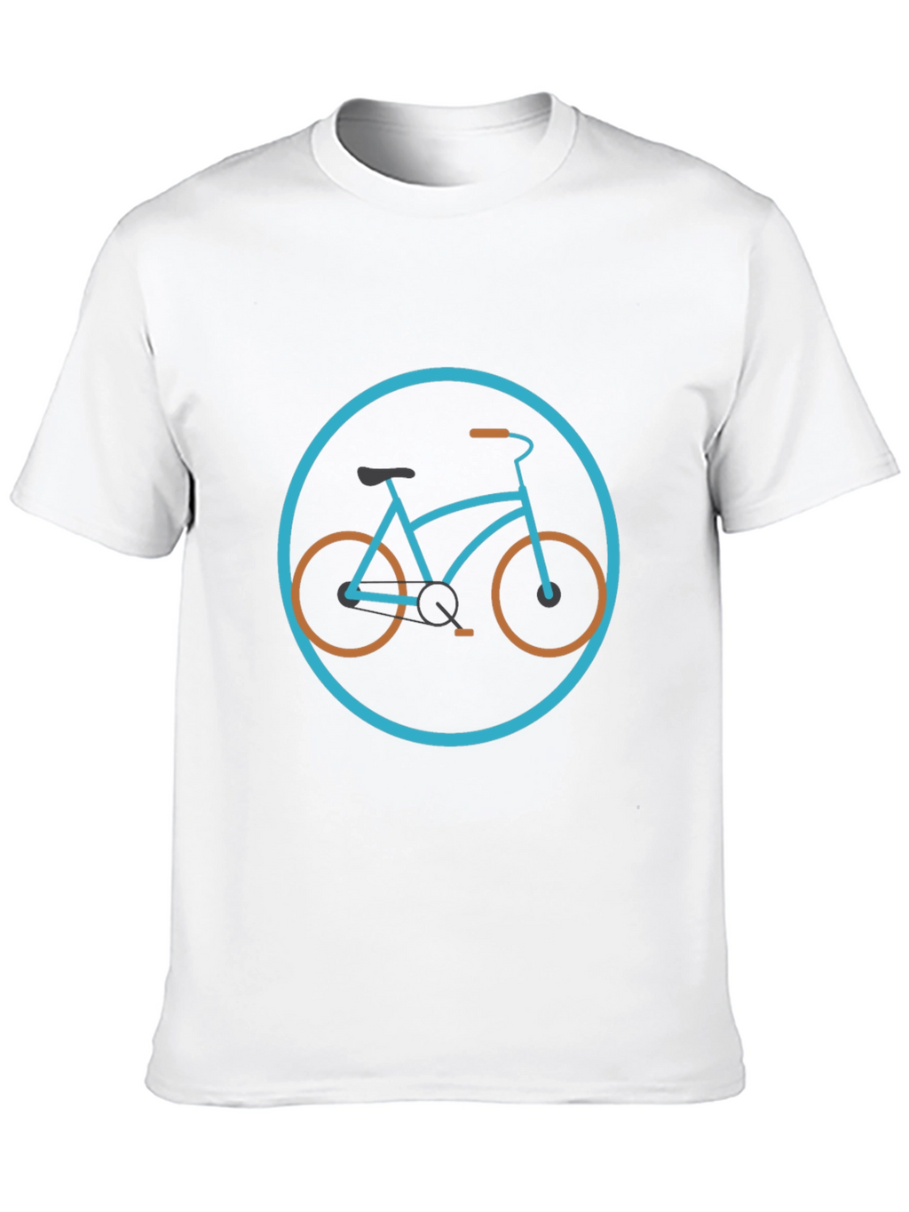 Stylish Bicycle Graphic Tee - Black Cotton Blend
