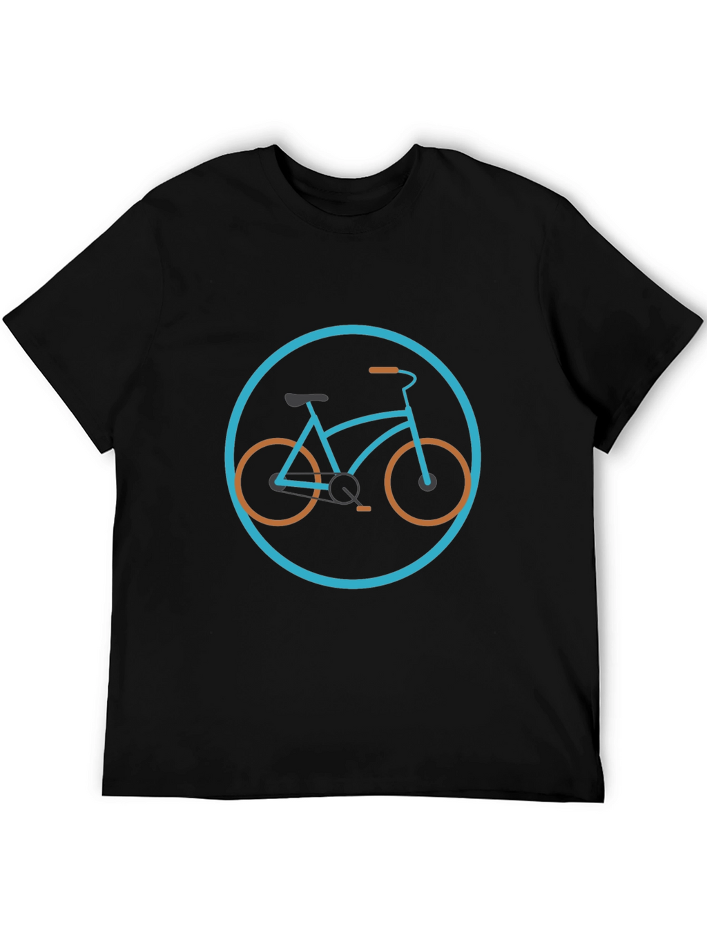 Stylish Bicycle Graphic Tee - Black Cotton Blend