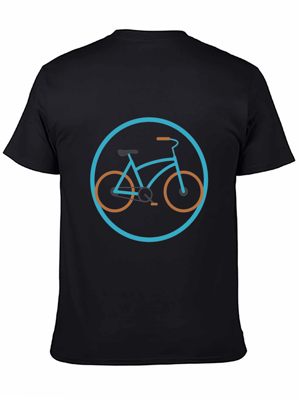 Stylish Bicycle Graphic Tee - Black Cotton Blend