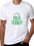 DJ Mode On Graphic Tee - Black Cotton T-Shirt